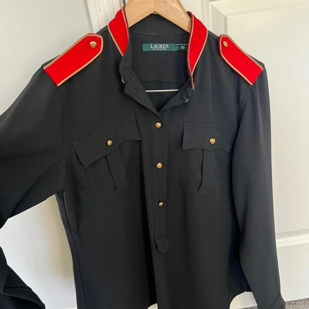 RALPH LAUREN WOMAN BLACK RED  shirt  LONG sleeves - Picture 3 of 8